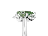 White gold Fancy Green Pear  Halo Diamond Ring with Round Cluster Setting, Solitaire Band, and Four-Prong Setting_115