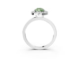 White gold Fancy Green Pear  Halo Diamond Solitaire with Pavé Band and Four-Prong Setting_87