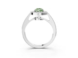 White gold Fancy Green Pear  Halo Pavé Diamond Engagement Ring with Bezel Setting_52