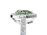 White gold Fancy Green Pear  Halo Pavé Diamond Engagement Ring with Bezel Setting_54