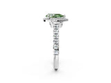 White gold Fancy Green Pear  Halo Pavé Diamond Engagement Ring with Four-Prong Setting_28