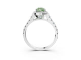 White gold Fancy Green Pear  Halo Pavé Diamond Engagement Ring with Four-Prong Setting_29