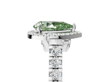 White gold Fancy Green Pear  Halo Pavé Diamond Engagement Ring with Four-Prong Setting_31
