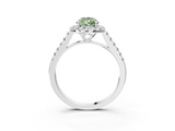 White gold Fancy Green Pear  Halo Pavé Diamond Engagement Ring with Four-Prong Setting_6