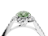 White gold Fancy Green Pear  Halo Pavé Diamond Engagement Ring with Four-Prong Setting_7