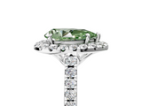 White gold Fancy Green Pear  Halo Pavé Diamond Engagement Ring with Four-Prong Setting_8