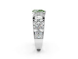 White gold Fancy Green Pear  Halo Pave Diamond Engagement Ring with Milgrain Detailing_52