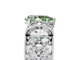White gold Fancy Green Pear  Halo Pave Diamond Engagement Ring with Milgrain Detailing_54