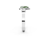 White gold Fancy Green Pear  Halo Pave Split Shank Prong Setting Ring_28