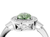 White gold Fancy Green Pear  Halo Round Diamond Milgrain Pave Engagement Ring_7