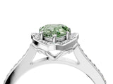 White gold Fancy Green Pear  Halo Round Diamond Pave Band with Four-Prong Setting_54