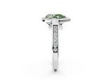 White gold Fancy Green Pear  Halo Solitaire Diamond Ring with Pave Band and Bezel Setting_51