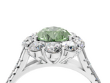 White gold Fancy Green Pear  Halo Split Shank Diamond Engagement Ring with Pave Band and Four-Prong Setting_58