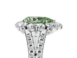 White gold Fancy Green Pear  Halo Split Shank Diamond Engagement Ring with Pave Band and Four-Prong Setting_59