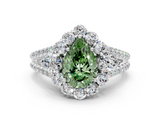 White gold Fancy Green Pear  Halo Split Shank Diamond Engagement Ring with Prong Setting_20