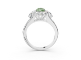 White gold Fancy Green Pear  Halo Split Shank Diamond Engagement Ring with Prong Setting_23