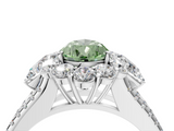 White gold Fancy Green Pear  Halo Split Shank Diamond Engagement Ring with Prong Setting_24