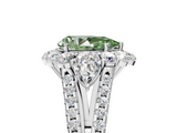 White gold Fancy Green Pear  Halo Split Shank Diamond Engagement Ring with Prong Setting_25