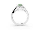 White gold Fancy Green Pear  Halo Split Shank Diamond Ring with Four-Prong Setting_52