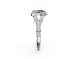 White gold Fancy Green Pear  Halo Split Shank Diamond Ring with Prong Setting_22