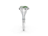 White gold Fancy Green Pear  Halo Split Shank Pave Diamond Ring with Four-Prong Setting_49