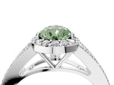 White gold Fancy Green Pear  Halo Split Shank Pave Diamond Ring with Four-Prong Setting_51