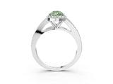 White gold Fancy Green Pear  Halo Split Shank Pave Diamond Ring with Four-Prong Setting_52