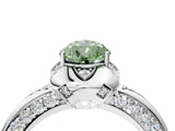 White gold Fancy Green Pear  Halo Split Shank Pave Diamond Ring with Petal Prong Setting_37