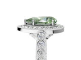 White gold Fancy Green Pear  Halo Twist Band Solitaire Ring with Six-Prong Setting_37