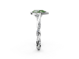 White gold Fancy Green Pear  Halo Twist Band Solitaire Ring_22