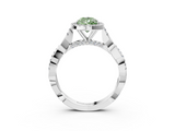 White gold Fancy Green Pear  Halo Twist Band Solitaire Ring_23