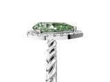 White gold Fancy Green Pear  Halo Twisted Band Four-Prong Diamond Ring_25