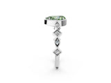White gold Fancy Green Pear  Milgrain Marquise Diamond Twist Band Ring_64