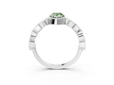 White gold Fancy Green Pear  Milgrain Marquise Diamond Twist Band Ring_65