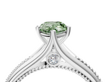 White gold Fancy Green Pear  Solitaire Beaded Band Six-Prong Setting_4