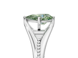 White gold Fancy Green Pear  Solitaire Beaded Band Six-Prong Setting_5