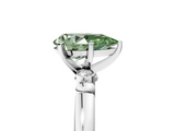 White gold Fancy Green Pear  Solitaire Beaded Band with Four-Prong Setting_69