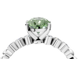White gold Fancy Green Pear  Solitaire Bezel Accent Diamond Engagement Ring with Beaded Band and Four-Prong Setting_76
