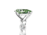 White gold Fancy Green Pear  Solitaire Bezel-Set Diamond Ring with Beaded Band and Four-Prong Setting_37