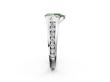 White gold Fancy Green Pear  Solitaire Bezel-Set Diamond Ring with Channel-Set Band_39