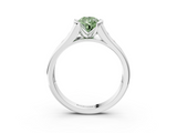 White gold Fancy Green Pear  Solitaire Bezel-Set Diamond Ring with Channel-Set Band_40