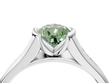 White gold Fancy Green Pear  Solitaire Bezel-Set Diamond Ring with Channel-Set Band_41