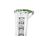 White gold Fancy Green Pear  Solitaire Bezel-Set Diamond Ring with Channel-Set Band_42