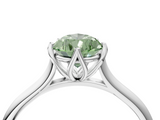White gold Fancy Green Pear  Solitaire Cathedral Diamond Ring with Six-Prong Setting_21