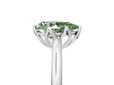 White gold Fancy Green Pear  Solitaire Cathedral Diamond Ring with Six-Prong Setting_22