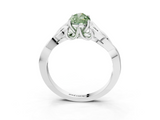 White gold Fancy Green Pear  Solitaire Celtic Knot Engagement Ring with Four-Prong Setting_58