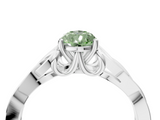 White gold Fancy Green Pear  Solitaire Celtic Knot Engagement Ring with Four-Prong Setting_60