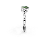 White gold Fancy Green Pear  Solitaire Celtic Knot Engagement Ring with Four-Prong Setting_61