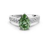 White gold Fancy Green Pear  Solitaire Channel-Set Diamond Engagement Ring with Four-Prong Setting_32