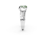 White gold Fancy Green Pear  Solitaire Channel-Set Split Shank Ring with Tension Prong Setting_5